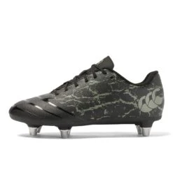 Canterbury Junior Phoenix Team Soft Ground Rugby Boots: Black/Grey