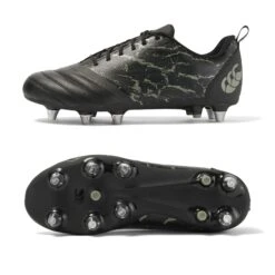 Canterbury Stampede Team Soft Ground Rugby Boots: Black/Grey