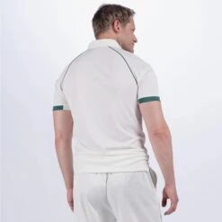 Gray Nicolls Matrix V2 Short Sleeve Cricket Shirt: Ivory/Green -Sports Equipment Store graynicollsmatrixv2shortsleeveshirtivorygreen5