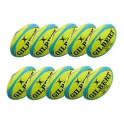 Gilbert G-TR4000 Training Rugby Ball - Size 5 (Pack Of 10): Fluo