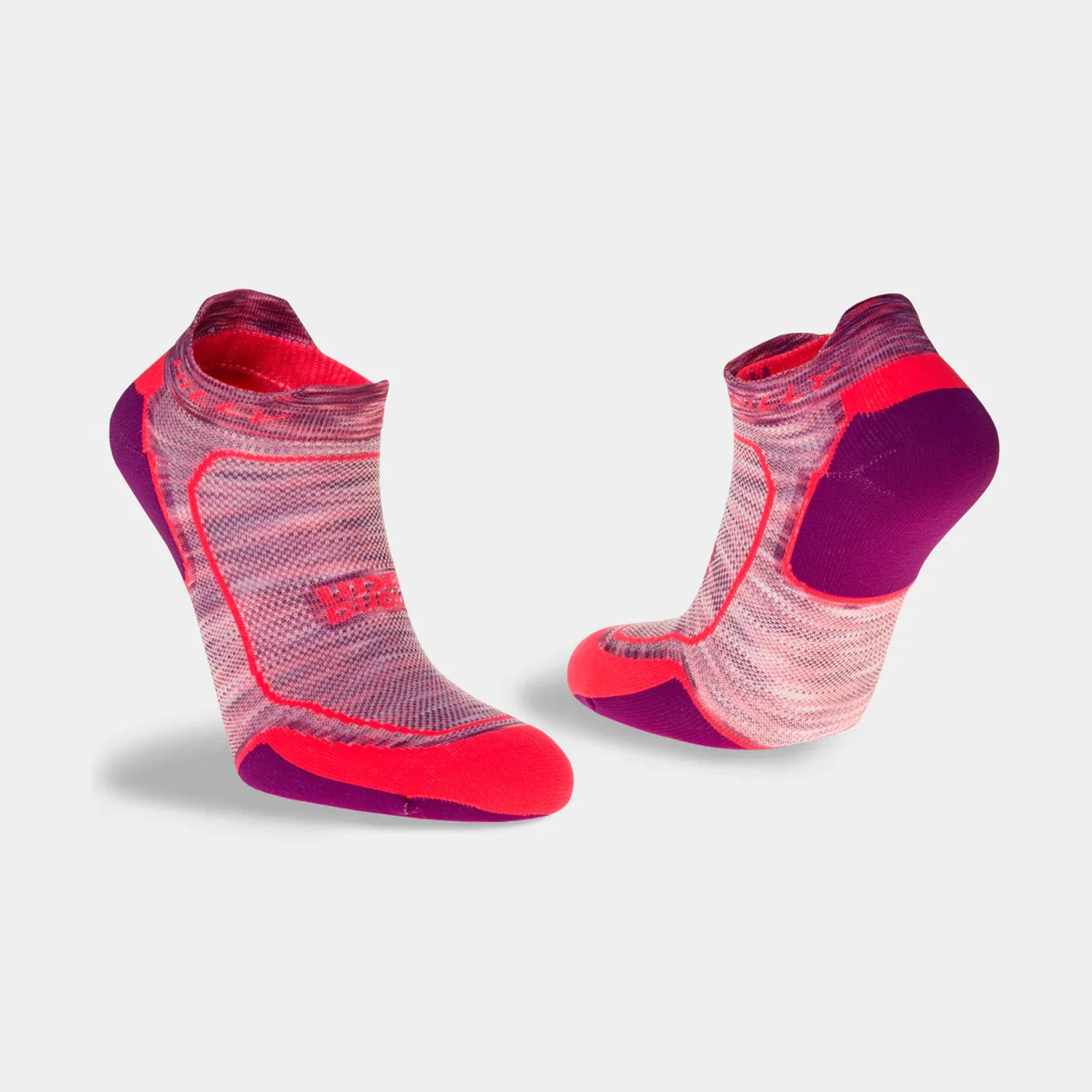 Hilly Womens Active Socklet Min: Hot Coral/Grape Juice 3 Hilly Womens Active Socklet Min: Hot Coral/Grape Juice