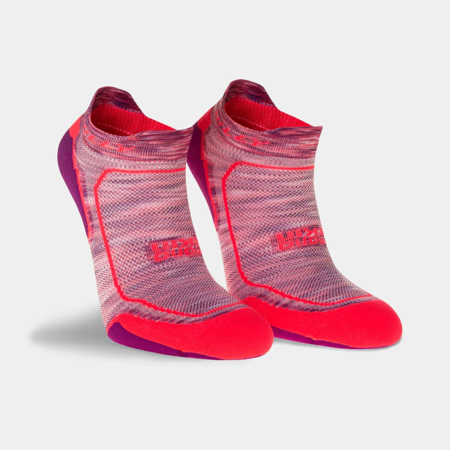 Hilly Womens Active Socklet Min: Hot Coral/Grape Juice 4 Hilly Womens Active Socklet Min: Hot Coral/Grape Juice - Image 2