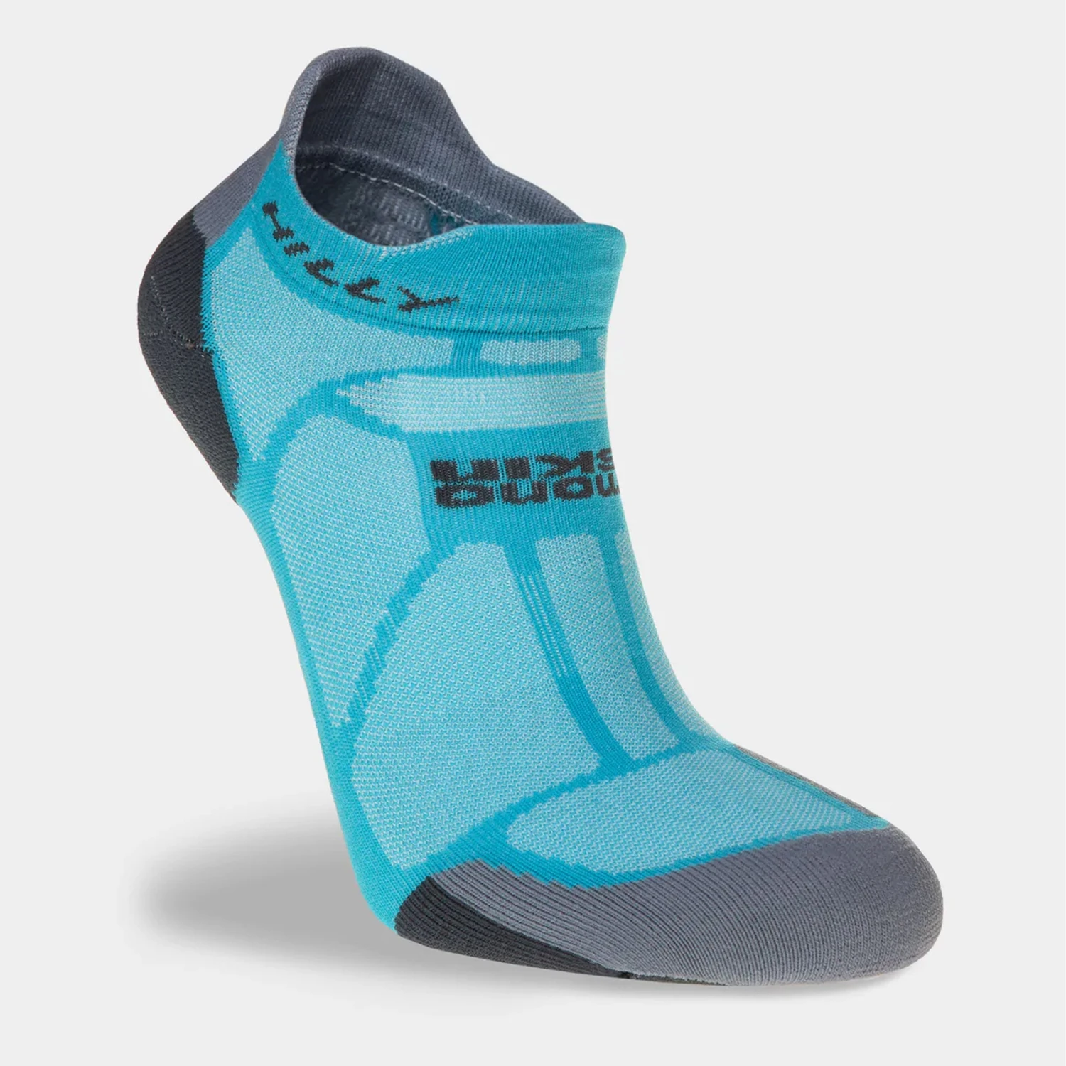 Hilly Womens Marathon Fresh Socklet: Peacock/Charcoal 7 Hilly Womens Marathon Fresh Socklet: Peacock/Charcoal - Image 5