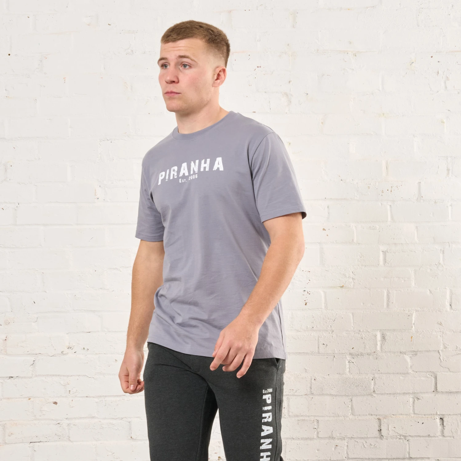 Piranha Lifestyle Heavy T-Shirt: Lava Grey 4 Piranha Lifestyle Heavy T-Shirt: Lava Grey - Image 2