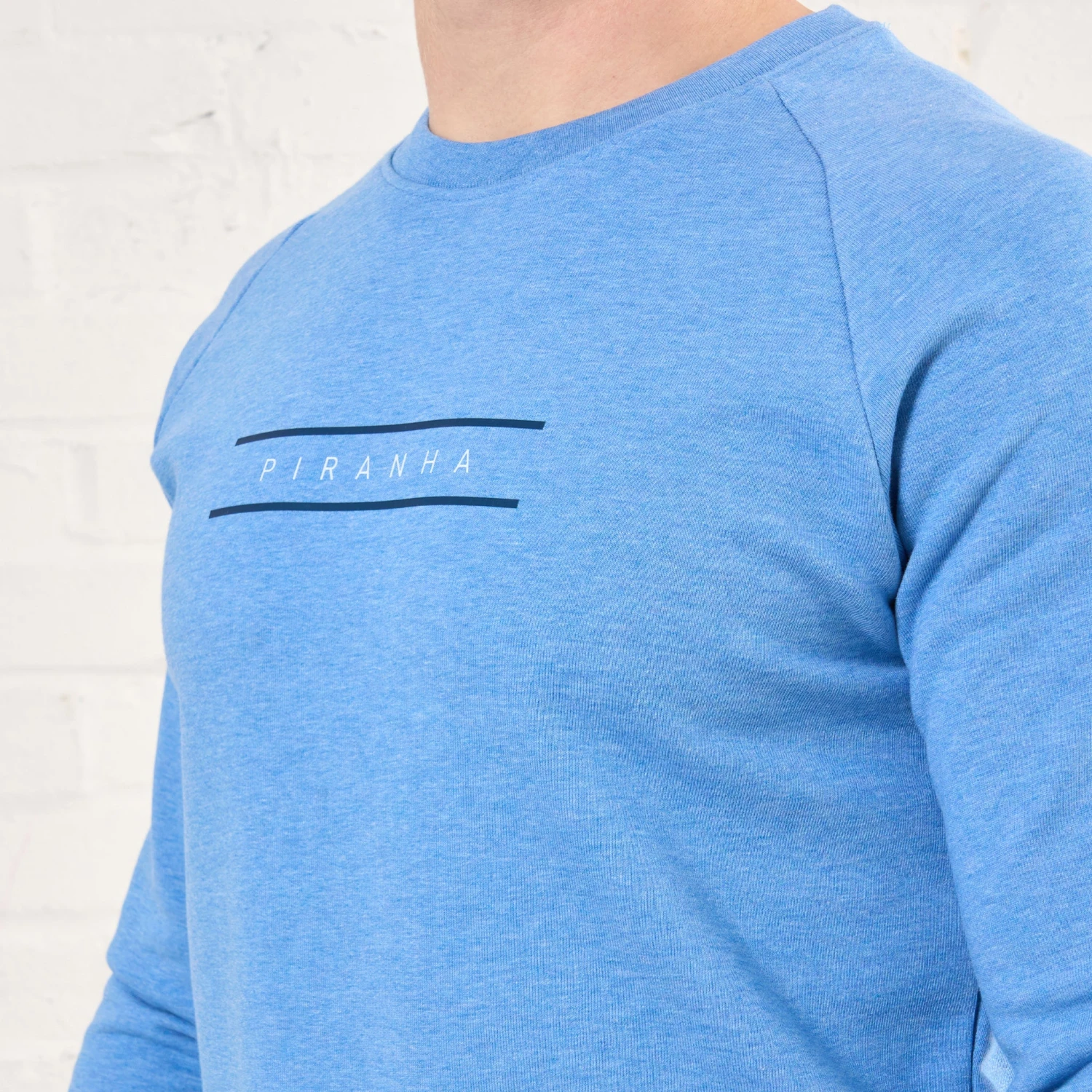 Piranha Lifestyle Crew Neck Sweatshirt: Mid Heather Blue 4 Piranha Lifestyle Crew Neck Sweatshirt: Mid Heather Blue - Image 2