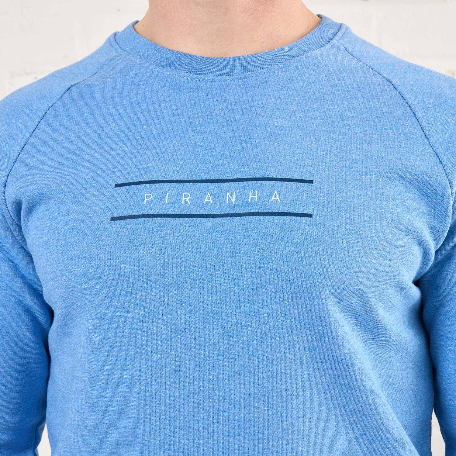 Piranha Lifestyle Crew Neck Sweatshirt: Mid Heather Blue 5 Piranha Lifestyle Crew Neck Sweatshirt: Mid Heather Blue - Image 3