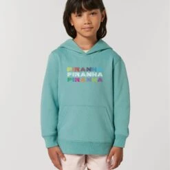 Piranha Lifestyle Kids Hooded Sweatshirt: Teal