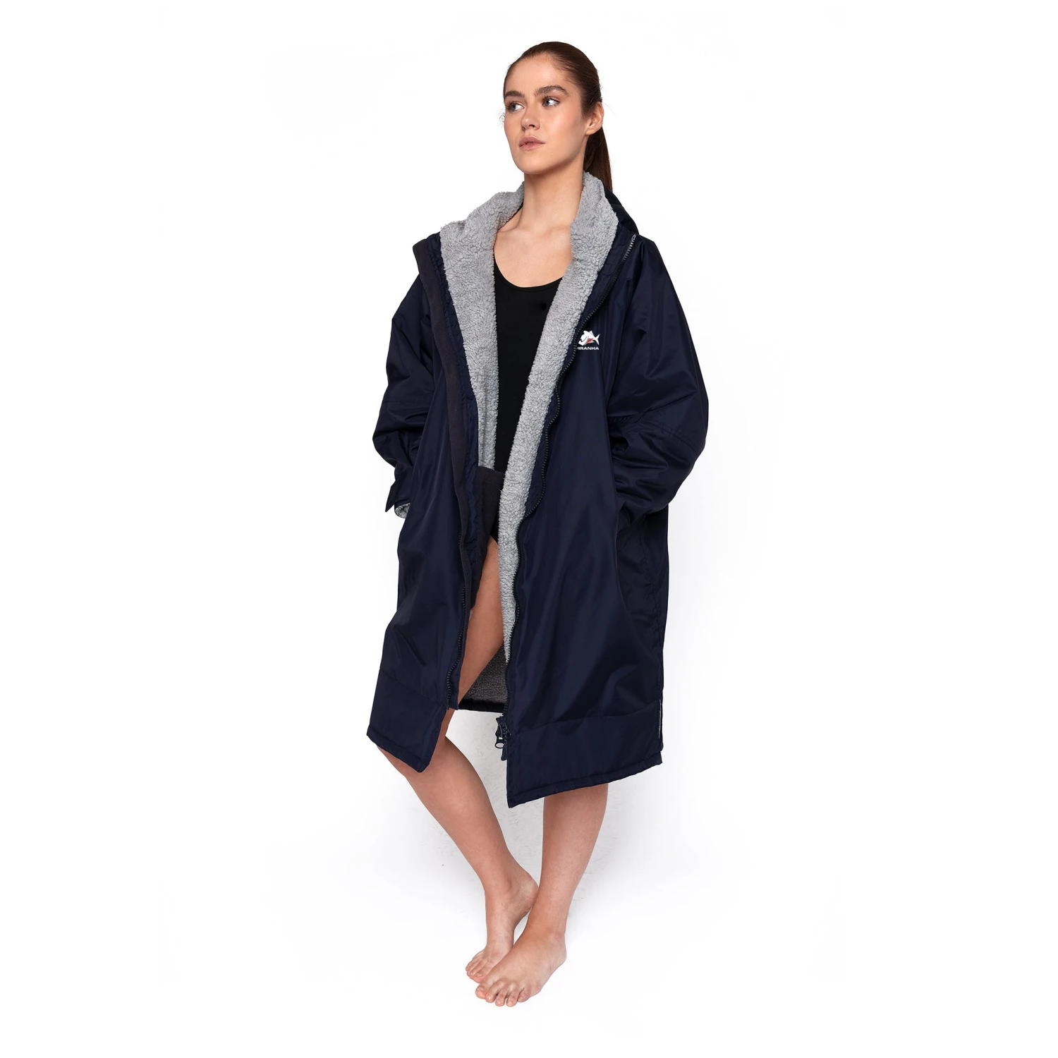 Piranha Senior Waterproof Changing Robe: Navy 3 Piranha Senior Waterproof Changing Robe: Navy