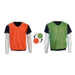 Precision Reversible Mesh Training Bib: Green/Orange