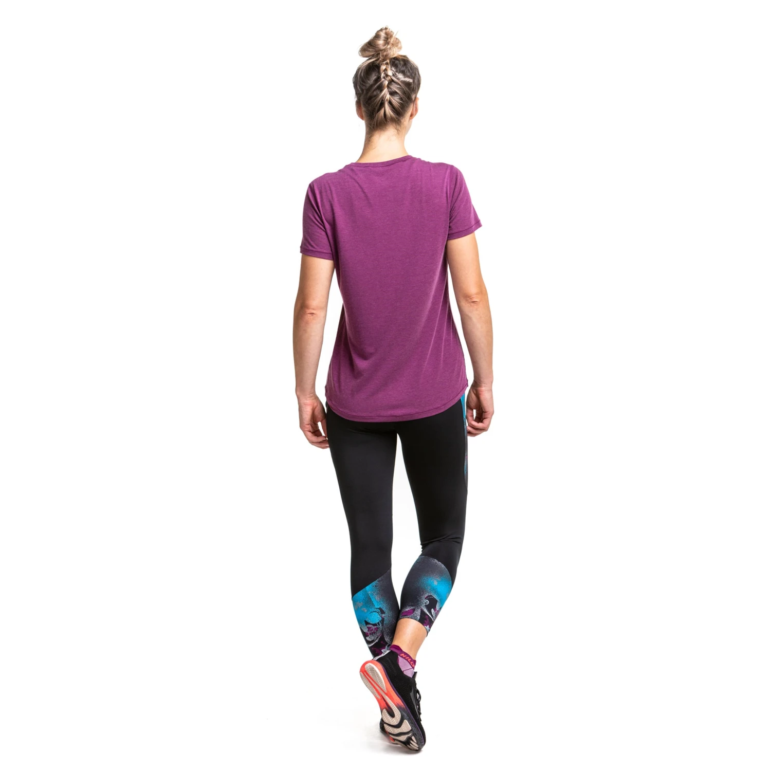 Ronhill Womens Life Satori Crop Tights: Grape Shadow Swirl 6 Ronhill Womens Life Satori Crop Tights: Grape Shadow Swirl - Image 4