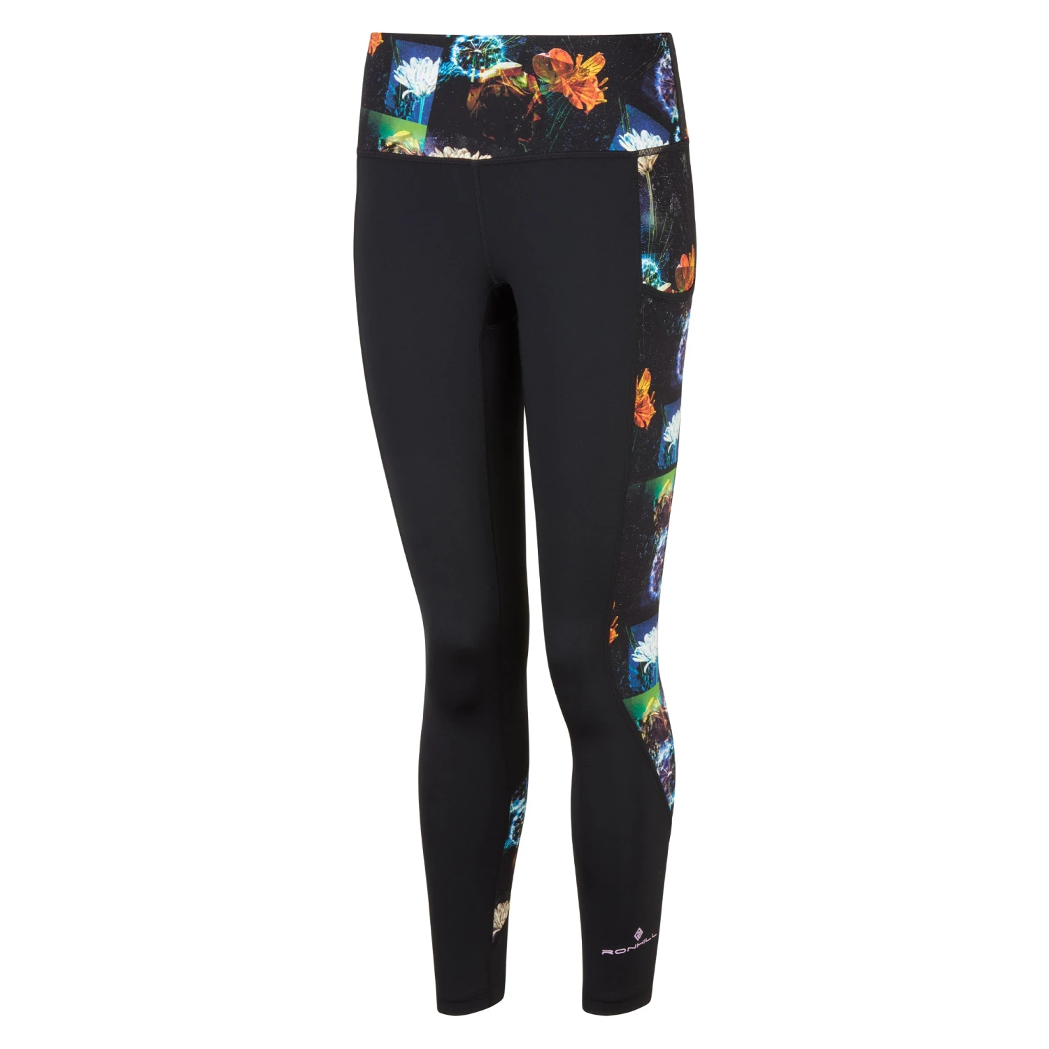 Ronhill Womens Life Sculpt Tights: Black/Floral 3 Ronhill Womens Life Sculpt Tights: Black/Floral