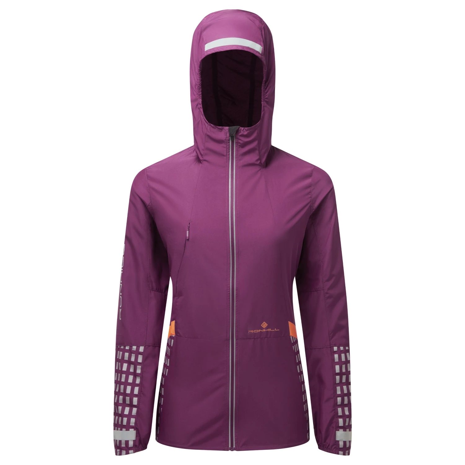 Ronhill Womens Tech Afterhours Jacket: Grape/Mango/Reflect 3 Ronhill Womens Tech Afterhours Jacket: Grape/Mango/Reflect