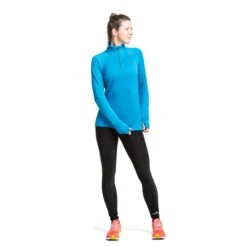 Ronhill Womens Tech Prism 1/2 Zip Tee: Kingfisher/Grape -Sports Equipment Store ronhillwomenstechprismkingfisher3