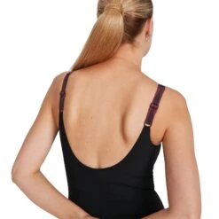 Speedo Women's LunaLustre Printed Swimsuit: Black/Red -Sports Equipment Store speedowomenslunalustreprintedswimsuitblackred3