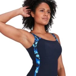 Speedo Women's LunaLustre Printed Swimsuit: Blue -Sports Equipment Store speedowomenslunalustreprintedswimsuitblue3