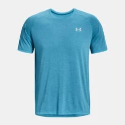 Under Armour Mens Streaker Run Short Sleeve Tee: Capri Blue -Sports Equipment Store underarmourmensstreakerrunshortsleeveteecapriblue3