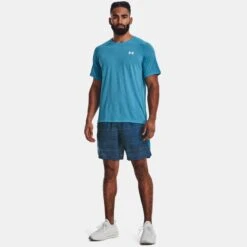 Under Armour Mens Streaker Run Short Sleeve Tee: Capri Blue -Sports Equipment Store underarmourmensstreakerrunshortsleeveteecapriblue5