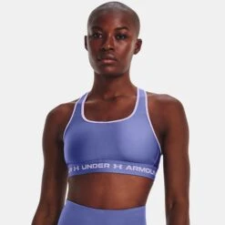 Under Armour Womens Armour Mid Crossback Sports Bra: Sonar Blue