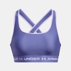 Under Armour Womens Armour Mid Crossback Sports Bra: Sonar Blue -Sports Equipment Store underarmourwomensarmourmidcrossbacksportsbrasonarblue3