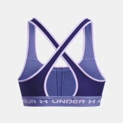 Under Armour Womens Armour Mid Crossback Sports Bra: Sonar Blue -Sports Equipment Store underarmourwomensarmourmidcrossbacksportsbrasonarblue4