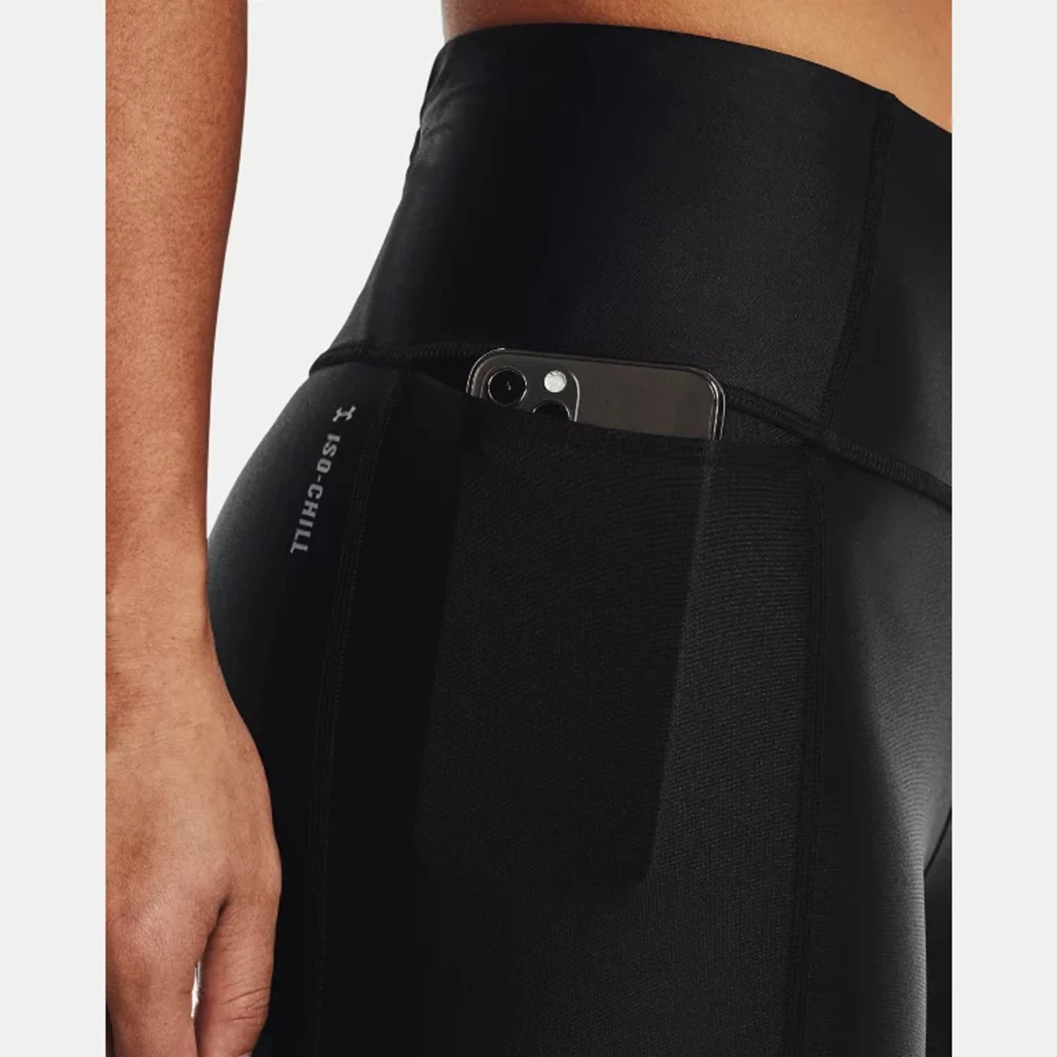 Under Armour Womens Iso-Chill Run Ankle Tights: Black 8 Under Armour Womens Iso-Chill Run Ankle Tights: Black - Image 6