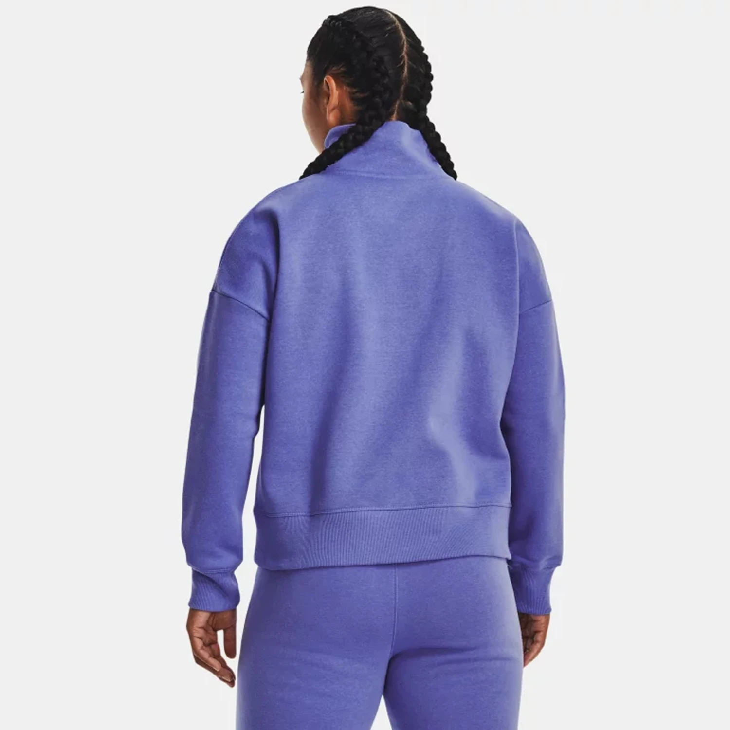 Under Armour Womens Rival Fleece Half Zip: Baja Blue/White 4 Under Armour Womens Rival Fleece Half Zip: Baja Blue/White - Image 2