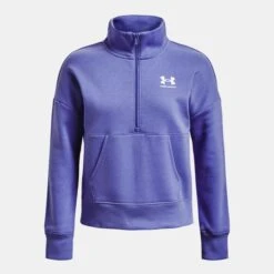 Under Armour Womens Rival Fleece Half Zip: Baja Blue/White 11 Under Armour Womens Rival Fleece Half Zip: Baja Blue/White -Sports Equipment Store underarmourwomensrivalfleecehalfzipbajabluewhite4