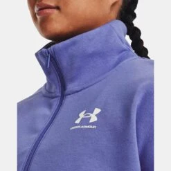Under Armour Womens Rival Fleece Half Zip: Baja Blue/White 13 Under Armour Womens Rival Fleece Half Zip: Baja Blue/White -Sports Equipment Store underarmourwomensrivalfleecehalfzipbajabluewhite6