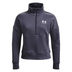 Under Armour Womens Rival Fleece Half Zip: Tempered Steel/White 10 Under Armour Womens Rival Fleece Half Zip: Tempered Steel/White -Sports Equipment Store underarmourwomensrivalfleecehalfziptemperedsteelwhite3