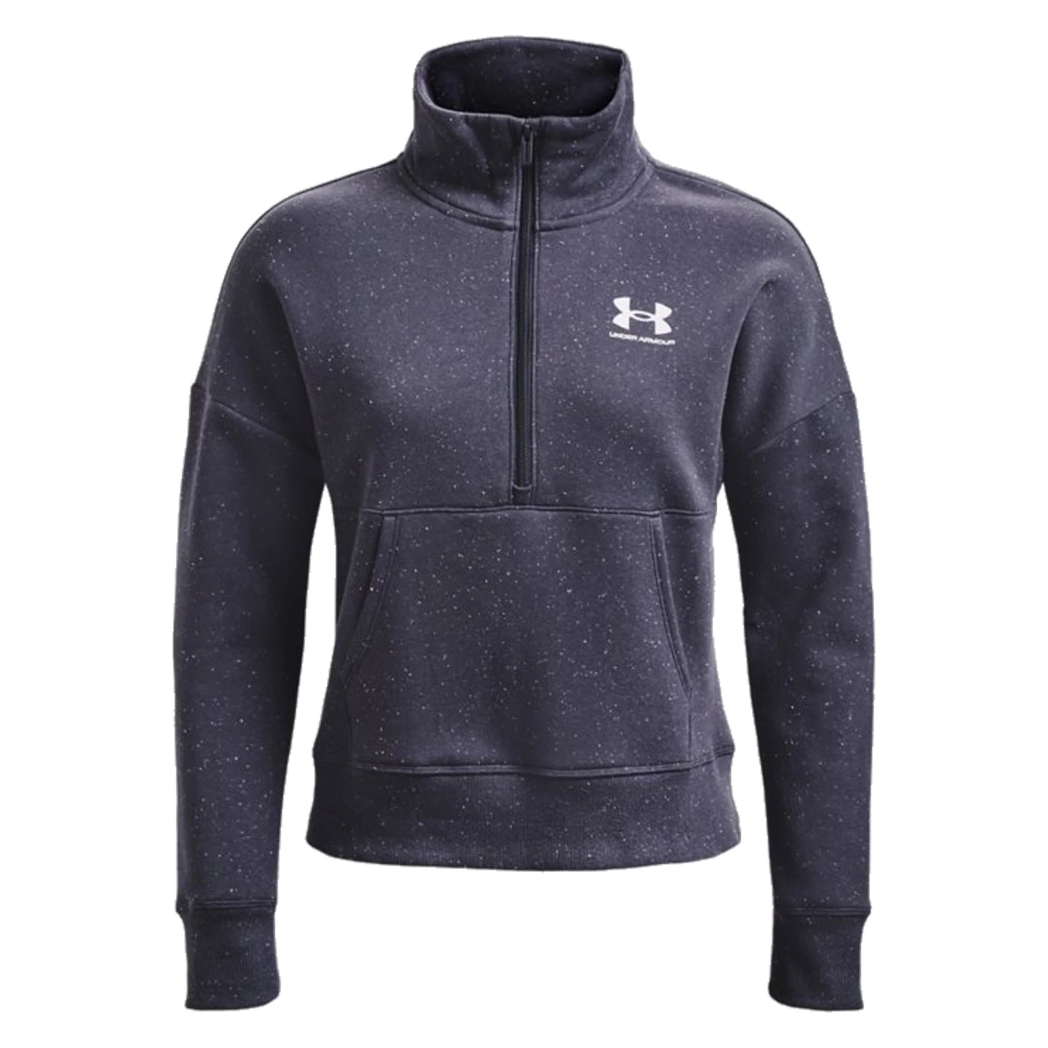 Under Armour Womens Rival Fleece Half Zip: Tempered Steel/White 5 Under Armour Womens Rival Fleece Half Zip: Tempered Steel/White - Image 3