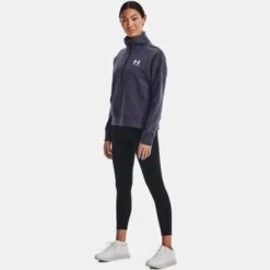 Under Armour Womens Rival Fleece Half Zip: Tempered Steel/White 12 Under Armour Womens Rival Fleece Half Zip: Tempered Steel/White -Sports Equipment Store underarmourwomensrivalfleecehalfziptemperedsteelwhite5