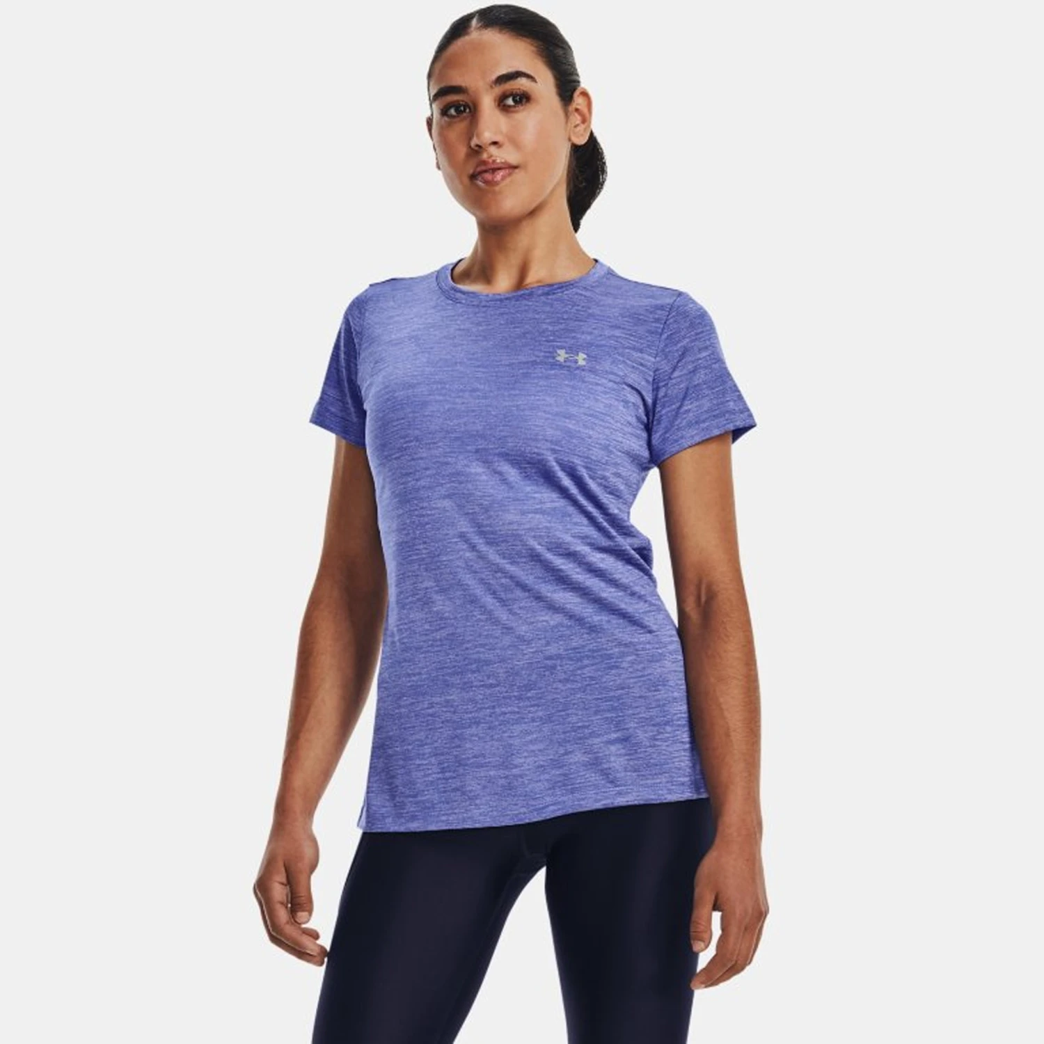 Under Armour Womens Tech Twist T-Shirt: Baja Blue 3 Under Armour Womens Tech Twist T-Shirt: Baja Blue