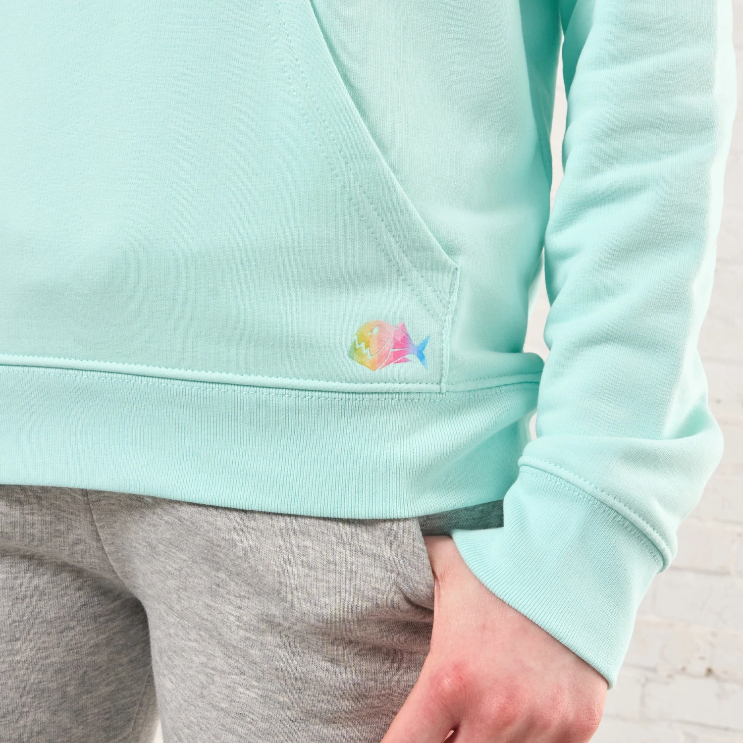 Piranha Lifestyle Womens Hoodie: Caribbean Blue 6 Piranha Lifestyle Womens Hoodie: Caribbean Blue - Image 4