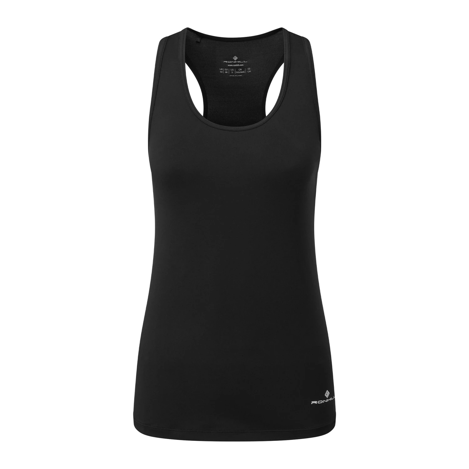 Ronhill Womens Core Knit Tank: Black/Bright White 3 Ronhill Womens Core Knit Tank: Black/Bright White