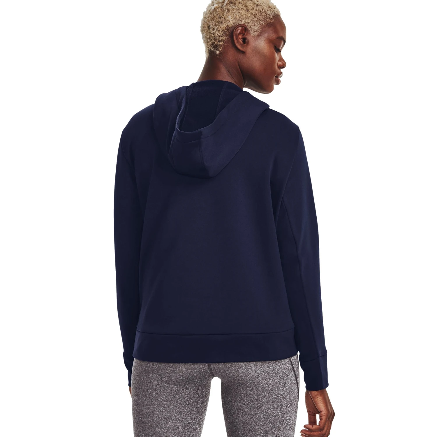 Under Armour Womens Fleece Hoodie: Navy Blue 4 Under Armour Womens Fleece Hoodie: Navy Blue - Image 2