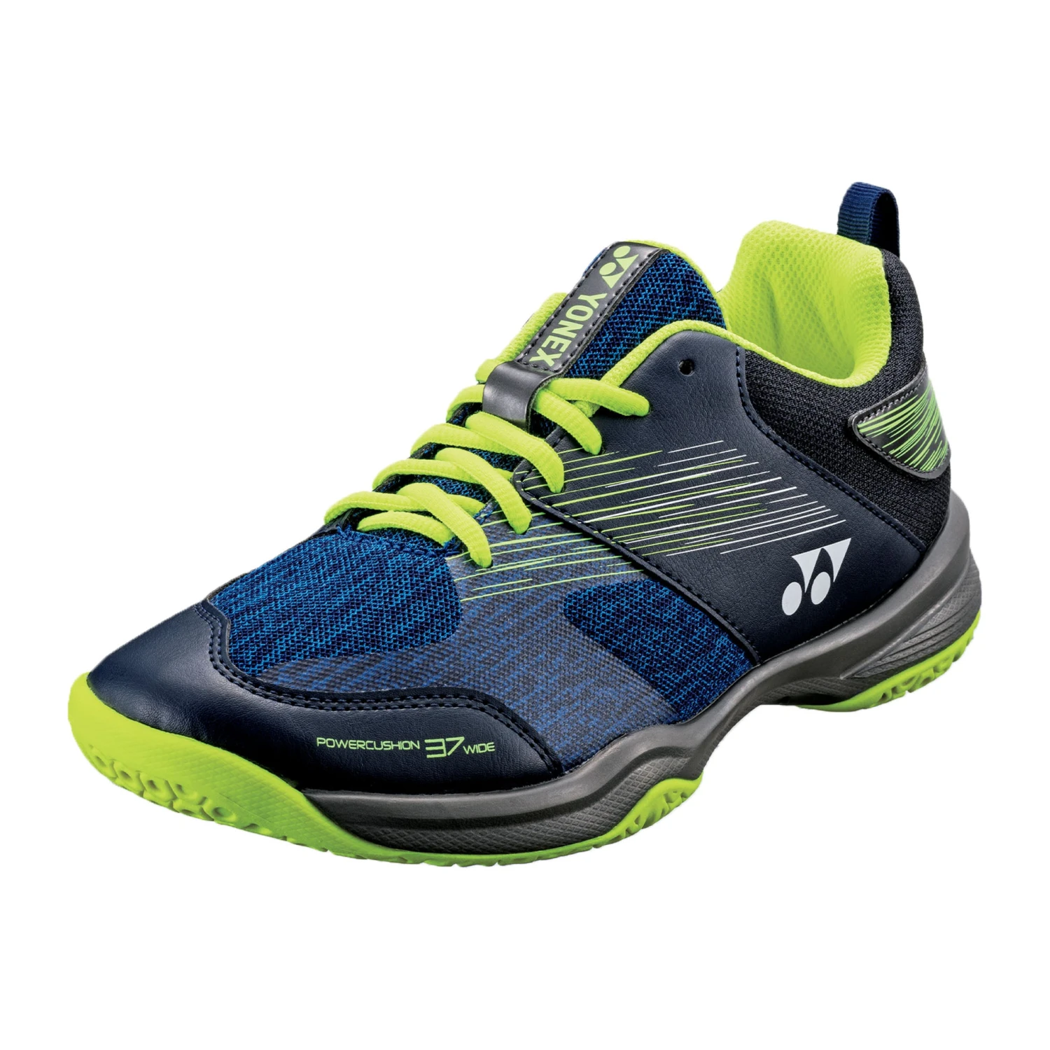 Yonex Power Cushion 37 Wide Badminton Shoes: Navy/Yellow 3 Yonex Power Cushion 37 Wide Badminton Shoes: Navy/Yellow